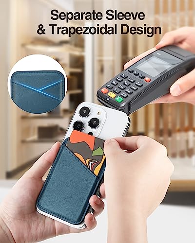 Image of Miroddi for MagSafe Wallet, Strongest Magnetic Card Holder for iPhone 17 /16 /15 /14 /13 /12 Series, Ultra-Thin Leather Magnetic Phone Wallet with 2 Card Slots, RFID Blocking, No More Falling, Blue