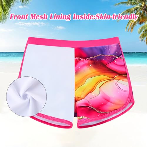 Image of TUONROAD Girls 2 Pieces Rash Guard Swimsuit Long Sleeve Tankini for 4-10 Years