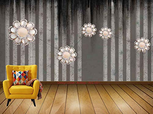Avikalp Exclusive AVZ1691 Beautiful Jewellery Designed Flowers Artistic HD 3D Wall Sticker(152cm x 91cm)