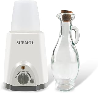 Oil Warmer for Massage With Glass Bottle - Professional Massage Oil Warmer for Massage Therapy Spa Home Salon, Lotion Warmer Oil Heater Dispenser