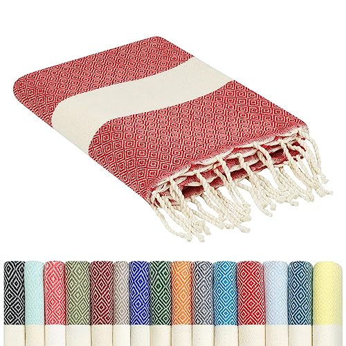 Beach Towel cotton 200 x 100 Extra Large, wearable & sand free | hammam Turkish Beach Towels for adults | Holiday Essentials women & men, Fouta Towel, pool travel Beach Accessories, sun lounger towels