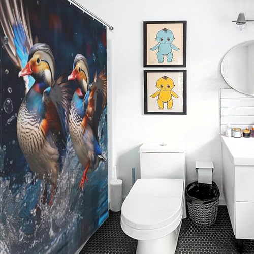 Rideau de douche canard imperméable tissu polyester facile à nettoyer