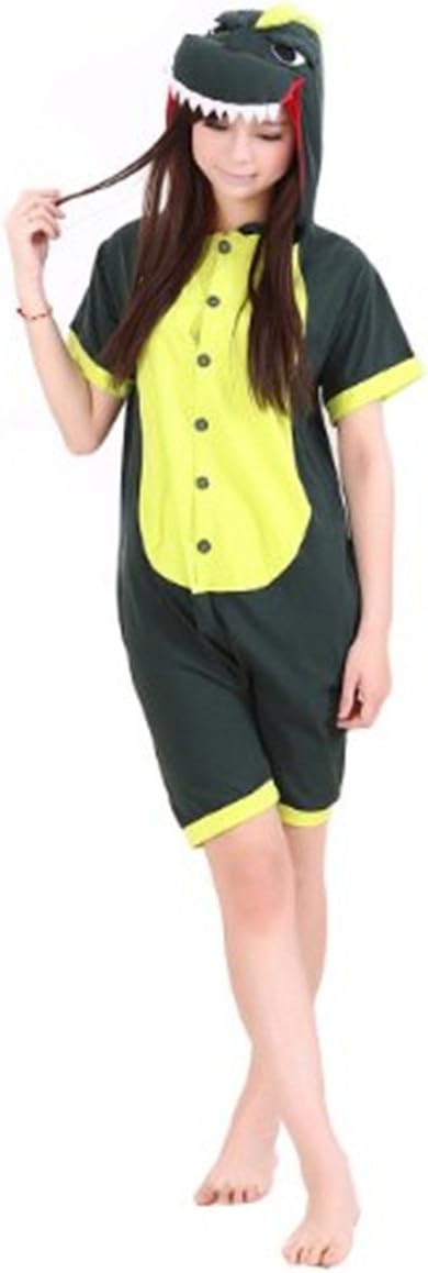 iecool Summer Unisex Japanese Animal Cosplay Costume Anime Onesie Romper (L(170-179cm), Dinosaur)