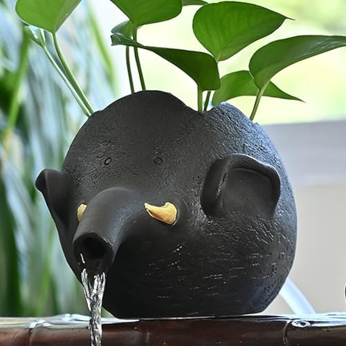 Yellow Garden Pond Spitters with Water Pump - Small Pond Fountains, Downward Water Outlet Design for Above Ground Pools, Outdoor Water Features, Decorative Garden Accents