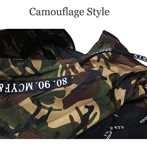 Homme Veste Coupe-Vent Camouflage Multifonction Veste à Capuche Running Softshell Manteau, Vert, 4XL - Image 5