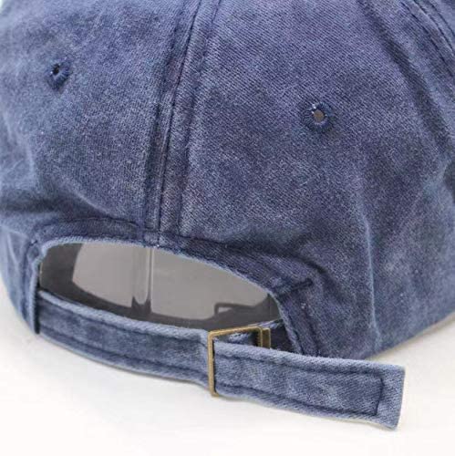Image of Adjustable Soft Cotton Denim Cap for Men Women Baseball Vintage Washed Distressed Hats Adjustable Stylish Cap Regular Fitted
