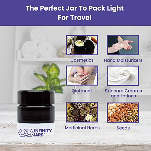 Infinity Jars 5 Ml (.17 Fl Oz) Palm Size Black Ultraviolet Glass Screwtop Jar 3-Pack #TOP6
