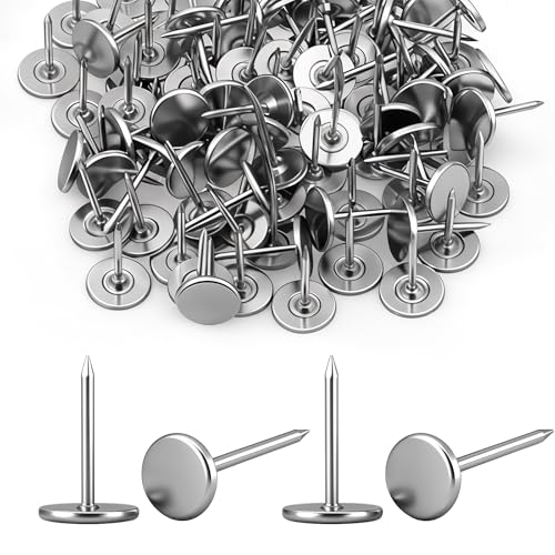 SULIKJHUI 100 Pcs Extra Long Push Pins Silver Heavy Duty Thumb Tacks for Upholstery Carpets & Wood Surfaces Large Metal Tacks for Bulletin Boards Crafts and Multipurpose Fixing