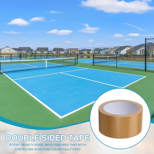 Image of PATIKIL Pickleball Court Tape 2 in x 16 Yard (49 Ft), 2 Pack Waterproof Outdoor Court Line Tape Floor Marking Tool Matte for Gym Driveway Backyard, Brown