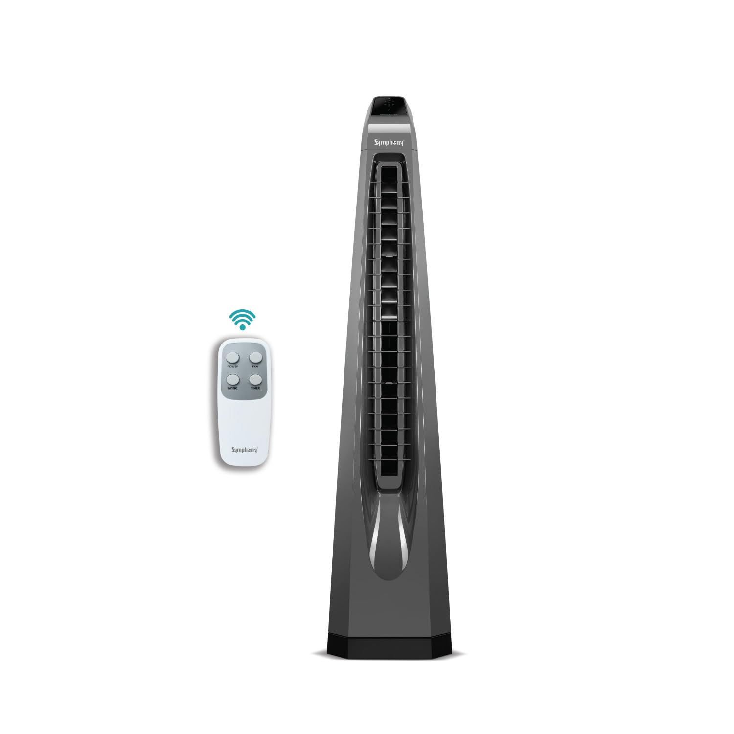Surround-i Bladeless Tower Fan for Room | High-Speed with Swivel Action, Touchscreen Control Panel & Remote | 1 Year Warranty | Grey