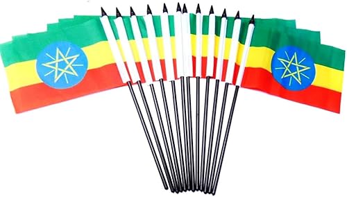 Miniatura 83 de Paquete de 12 banderas de escritorio de oficina en miniatura de poliéster internacional de 4 x 6 pulgadas, 1 docena de banderas pequeñas de 4 x 6