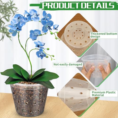 FUIJOL Orchid Pots, 8 Pack 3 4 5 6 Inch Orchid Pots with Holes, Clear Plastic Pots Indoor Outdoor, Slotted Orchids Planter (3 Inch)