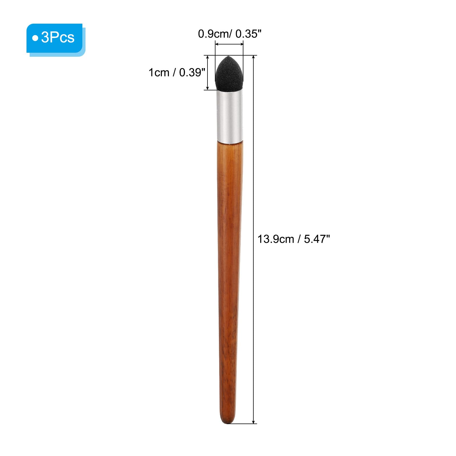 PATIKIL Small Blending Stump Artist Blending Sponge Pen, 3 Pcs Washable Reusable Rubbing Sponge Brush Sketch Modification Sponge Pen Art Blenders Tool for Drawing Correction, Brown Red - Image 2