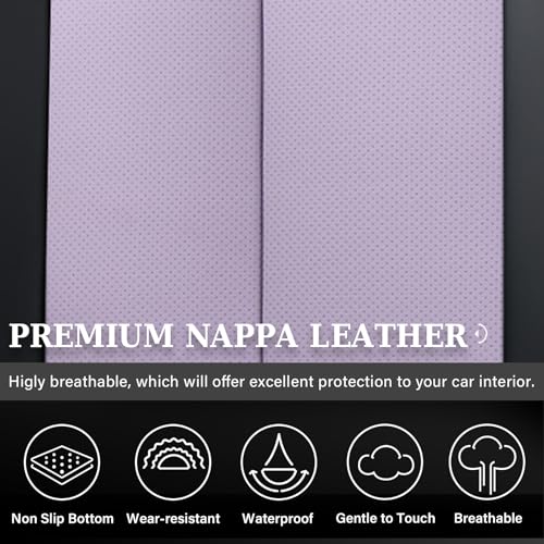 Image of Coverado Rear Seat Covers for Cars, Waterproof Car Seat Covers Back Seat Cover, Faux Leather Seat Covers Automotive Seat Covers Seat Cushion Protector Universal Fit for Most Cars, Black&Purple