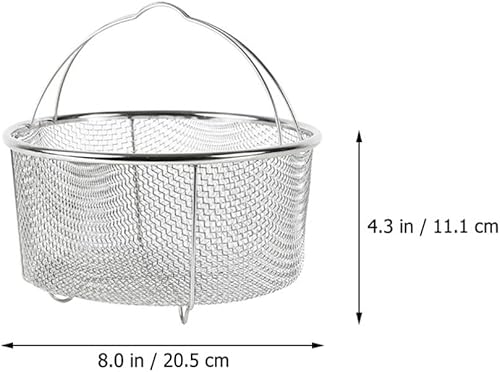 Miniatura 5 de GANAZONO Cesta redonda para freír, cesta de drenaje de alambre de acero inoxidable, bandeja de drenaje de alimentos, colador de lavado de verduras,