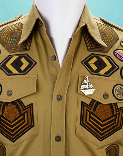 Knighthood Brooch Sailboat Shape Badge Lapel Pin Brooch, Shirt Stud (Multi) (Metal)3