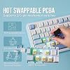 Teclado mecánico EPOMAKER x Aula F75 Gasket, 75% inalámbrico intercambiable en caliente con cinco capas de amortiguación y perilla, BT/2.4GHz/USB-C, RGB (azul sal marina, switch Ice Vein) 8