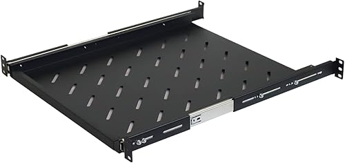 Miniatura 2 de Estante de servidor de rack fijo de 19 pulgadas con ventilación para 4 postes de 21.5 pulgadas de profundidad de montaje ajustable, para equipo de