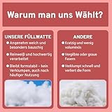 EVE Textile® 1 kg Füllwatte für Kissen Flauschiges Füllmaterial & Stopfmaterial Kissenfüllung, Bastelwatte, Stoff Füllung für Kissen, Stofftiere & Kuscheltiere Öko-Tex 100 Zertifiziert