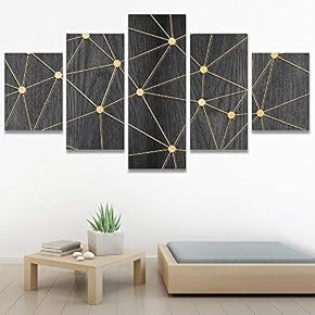 SIGNWIN 5 Panel Canvas Wall Art Modern Art...