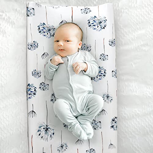 Image of GRSSDER Stretch Ultra Soft Jersey Knit Changing Pad Cover Set 2 Pack, Change Table Pad Covers Fit 32 inch /34 inch x 16 inch Pads Safe and Snug, Pretty Swan /Watercolor Dandelion for Baby