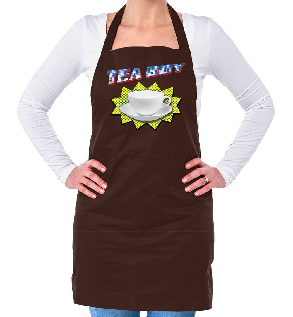 Dressdown Tea Boy - Unisex Adult Kitchen/BBQ Apron - Brown - One Size