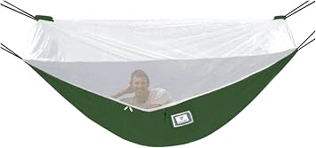 Hammock Bliss Mosquito Free Hammock Bliss Camping Hammock with Bug Screen Mossy Netting Canopy - Integrated Suspension 100 / 250 cm Rope Per Side - Make Hammock Camping A Bug Free Experience