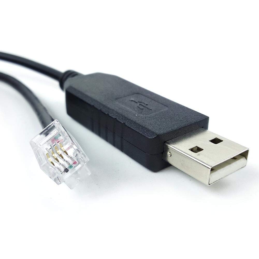 Washinglee 4P4C Control Cable for iOptron Mount and HC Go2Nova, USB Firmware Upgrade Cable, for iEQ30 Pro, ZEQ25GT/ZEQ25/CEM120/CEM40/CEM60/CEM60EC/CEM25p, SmartEQ/SmartEQ Pro. 6 FT