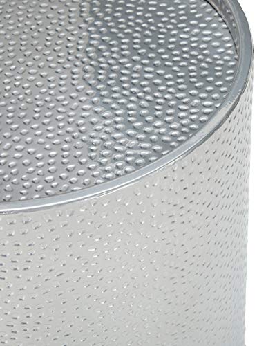 Christopher Knight Home Rache Modern Round Accent Table With Hammered Iron, Silver, 16 In X 16 In X 22.25 In #TOP6