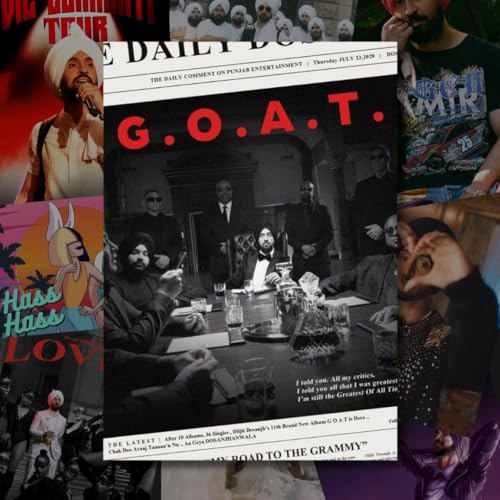 Image of Diljit Dosanjh (Set of 40) | Diljit Dosanjh Mini Posters (15 x10 cm) | Mini Posters of Diljit Dosanjh's songs for Wall, Bedroom, Living room | Punjabi Singer Diljit Dosanjh | Double Tape Included