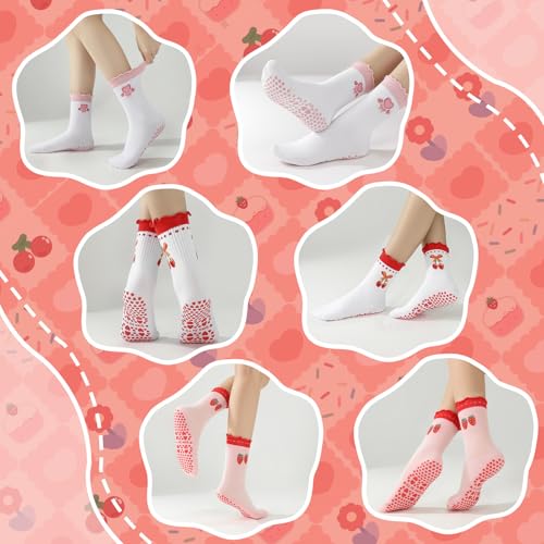 Image of Pilates Grip Yoga Socks for Women Cute Non Slip Socks | Cute Non Slip Socks, Athletic Grippy Sock, Barre Ballet Fitness Workout