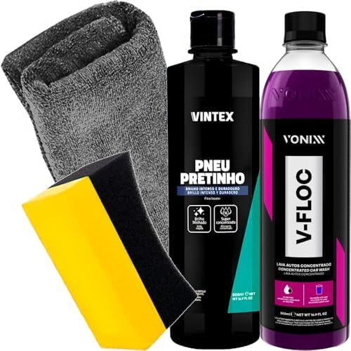 Kit Lavagem de Carro Moto Estética Automotiva Shampoo V-Floc Voni...