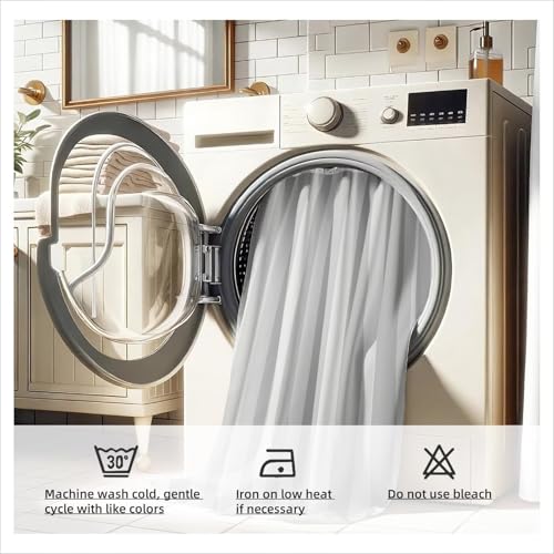 Rideau de douche polyester imperméable gris 180x180 séchage rapide et lesté - 8