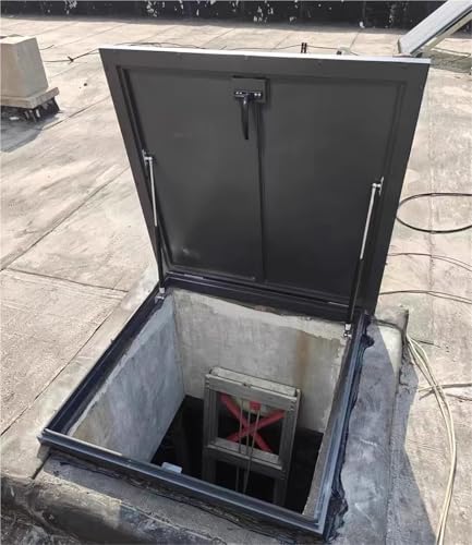 Puerta de acceso a techo impermeable de acero con soportes de elevación 2