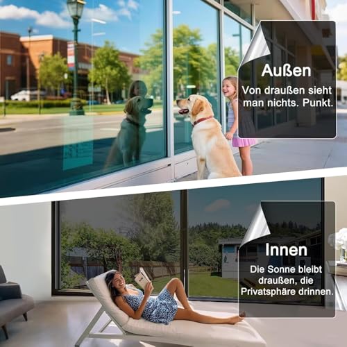 Gutsurge Spiegelfolie Fenster Sichtschutz 44.5x200cm - Image 3