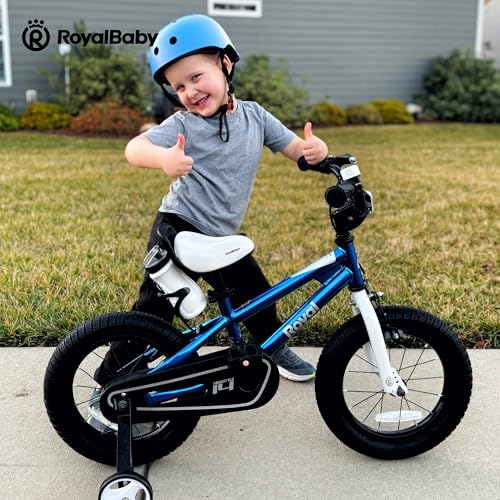 Image of RoyalBaby Bicycle for Kids Cycle for 3-5 Years Boys & Girls 14 inch | Training Wheels | Adjustable Seat | 1 Year Warranty | Blue