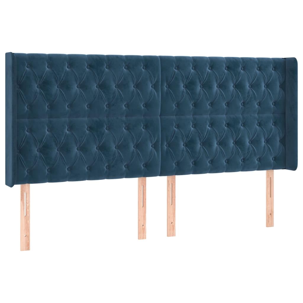 vidaXL Letto a Molle con Materasso e LED Blu Scuro 200x200 cm, letto, rete letto, letto matrimoniale, giroletto, base letto, letto in velluto