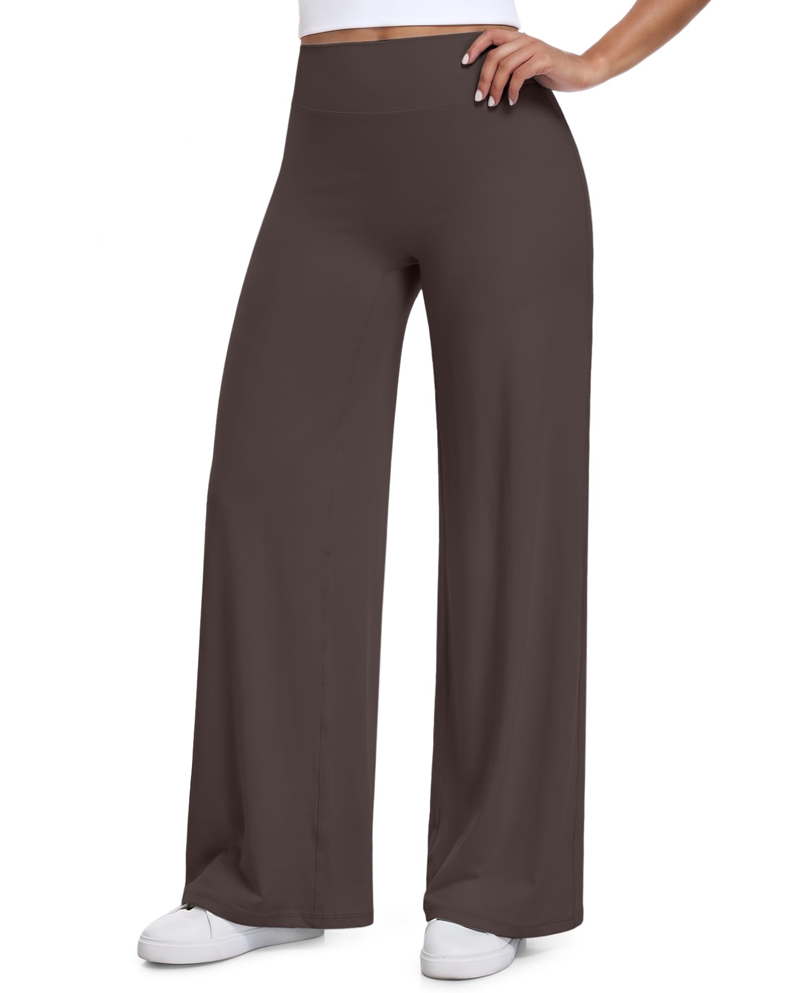 SIMIYA Nahtlose Straight Leggings Hohe Taille Flared Yogahose Sporthose | No Front Seam,Weites Bein,Po-Formend,Sport Gym Pilates Yoga Zumba Freizeit
