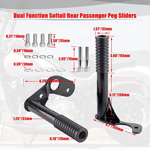 Goldfire Rear Passenger Foot Pegs Crash Bar Frame Slider Motorcycle Highway Pegs Bumper Protector Engine Guard Fits For Harley Softail Street Bob Low Rider Heritage Classic 2018-2023 #TOP3