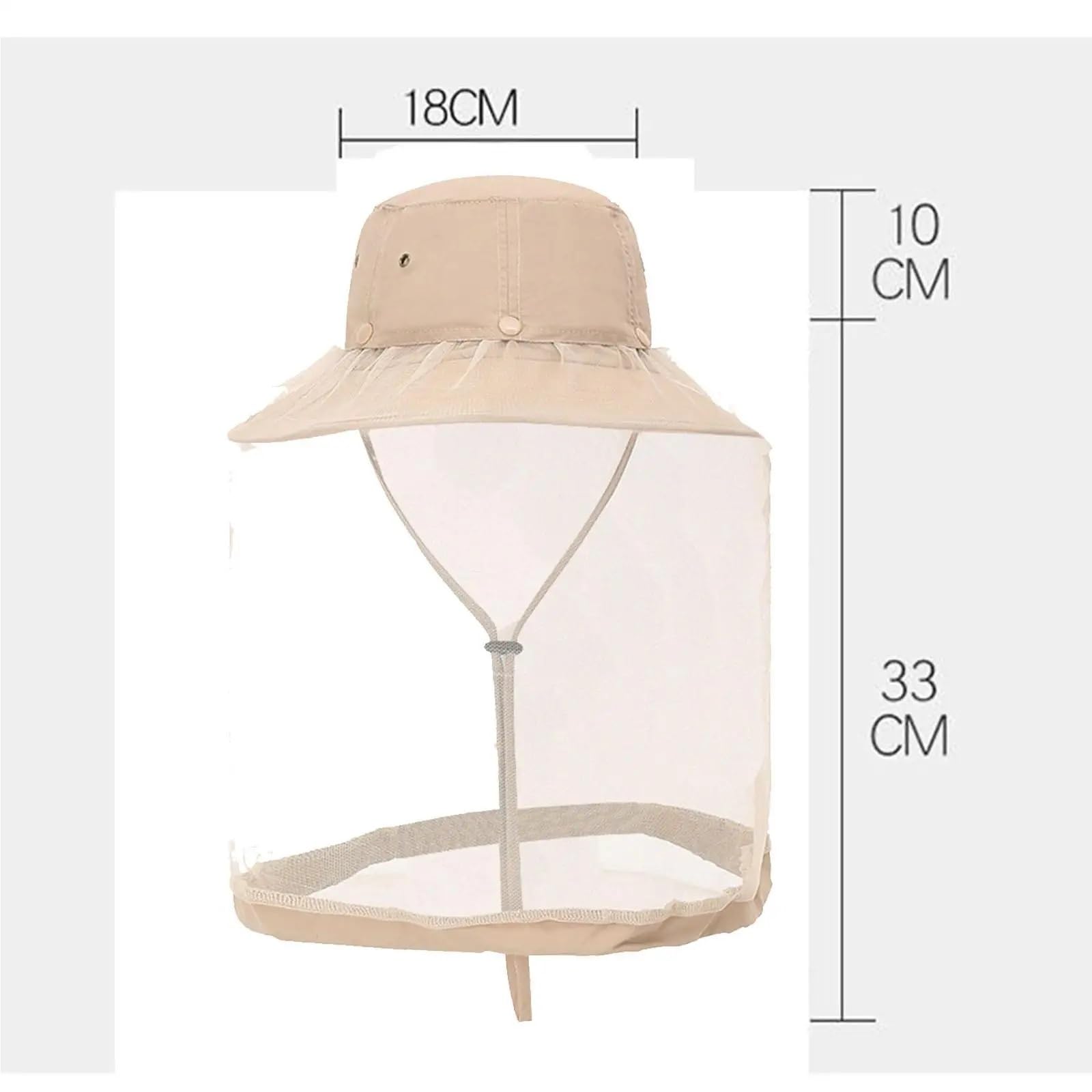 Czapka z moskitierą na głowę, Czapka pszczelarza z siateczką i paskiem pod brodą, wielokolorowa, do pszczelarstwa, ogrodnictwa i kempingu(Light Grey)