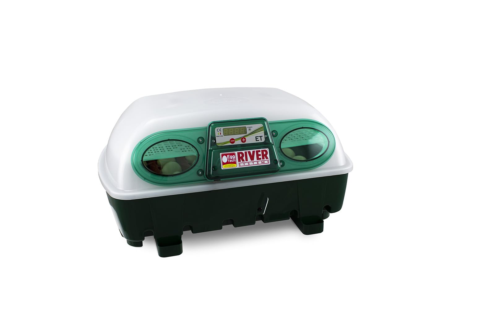 Incubadora digital semiautomática para huevos ET12 - River Systems - Capacidad 24 huevos grandes o 96 pequeños