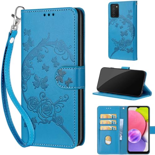 Coque Samsung A03s étui portefeuille femme en cuir à rabat