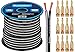 InstallGear 14 Gauge AWG 100ft Speaker Wire Cable - Black with 12 Banana Plugs