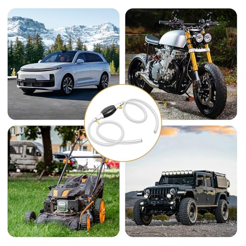 Benzinpumpe Handpumpe, Absaugpumpe Kraftstoffpumpe, Transferpumpe, 1M Länge Ölabsaugpumpe, Multifunktions Flüssigkeitssauger, mit 2 Metallklammer, für Gas, Benzine-Olie, Diesel, Vloeibaar Aquarium