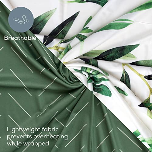 Image of First Landings Newborn Swaddle Set - Baby Swaddles and Matching Headbands for Boys and Girls - Baby Blanket for Newborn Photography, Nursing Covers, Burp Cloths - Olive, 36 inch x 36 inch (Set of 2 Each)