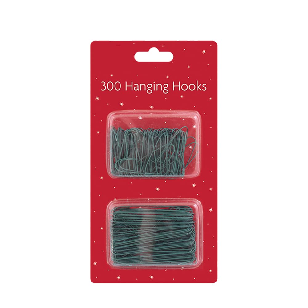 1ABOVE 300 Pk Assorted Sizes Ornaments Hook | Christmas Tree Decorations | Christmas Baubles Hanging Hooks (Green)