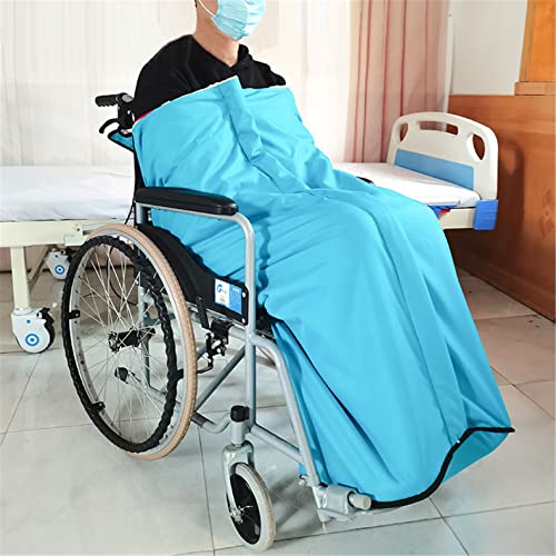 SHDT Rollstuhlwärmerbezug Decke, Leichter Rollstuhldeckenbezug Winddichtes Außentuch Warmes Plüschfutter Blau Für Zuhause Oder Im Freien Für Jede Jahreszeit Cover