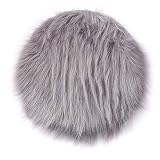 TYUEMAO Piel de Imitación,Cozy sensación como Real, Alfombra de Piel sintética Lavable para sofá o Dormitori (Gris, 60_cm)