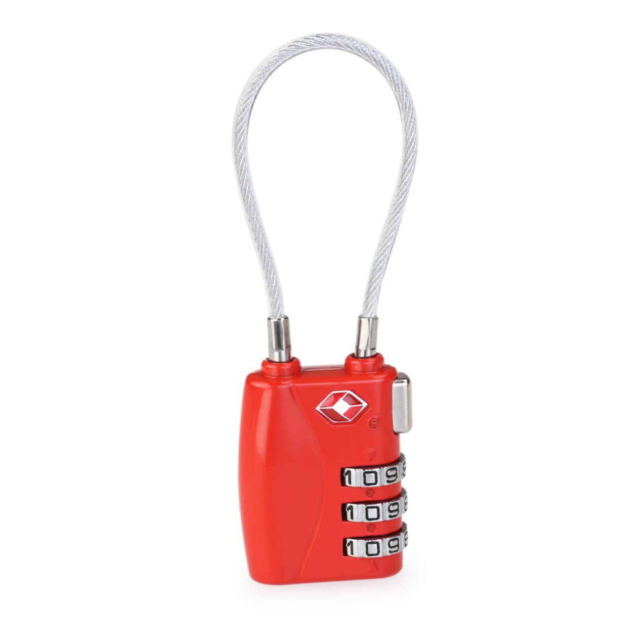 GALPADA Lucchetto Per Bagagli Con Cavo Da 3 Pezzi Lucchetto A 3 Combinazioni Omologato Rosso Per La Sicurezza Delle Valigie