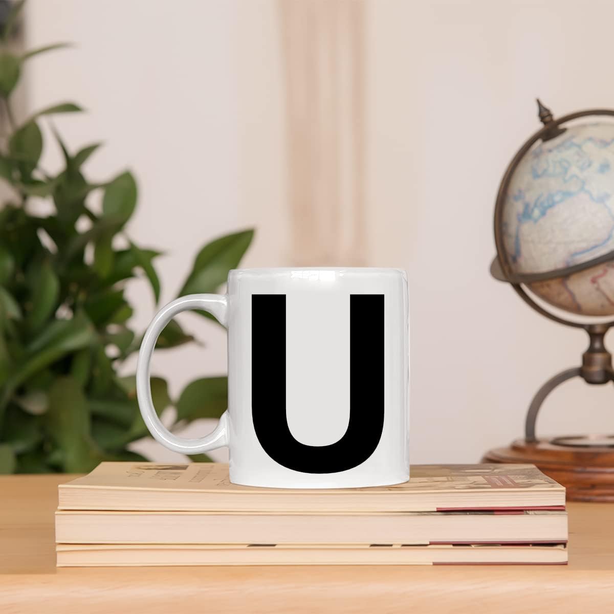 EKAM Personalised Mug Alphabet Letter U, Initial Mug with Letters, 11oz Ceramic Coffee/Tea Cup Gift for Christmas Birthday - Image 5